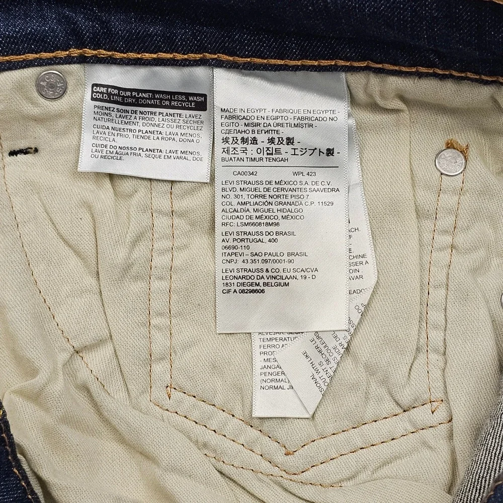 NEW Levi's 502 Taper Jeans Mens 40x29 Dark Blue Stretch Regular Fit Denim Casual